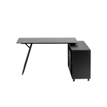 ESCRITORIO EKM-3366B GLAS EN L NEGRO 3366N