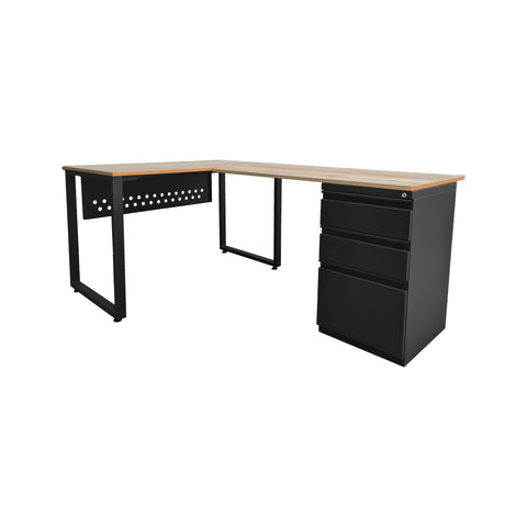 ESCRITORIO EN L NEGRO ESQUINERO EKM M-7002 M7002