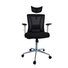 SILLA PONCE MARCO BLANCO BALLA NEGRA BASE CROMO CABECERO 003-1450