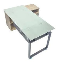 ESCRITORIO EKM-3517NG EN L VIDRIO 165X76X120  3517A