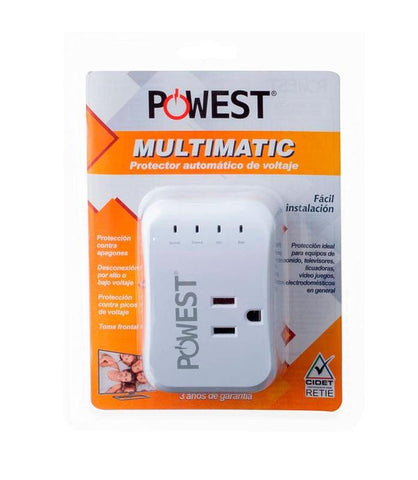 PROTECTOR DE VOLTAJE MULTIMATIC 120V NPRMUL-7280 PC VENTILADOR TV